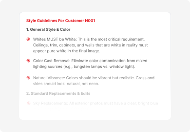 Saved editing preferences workflow preview